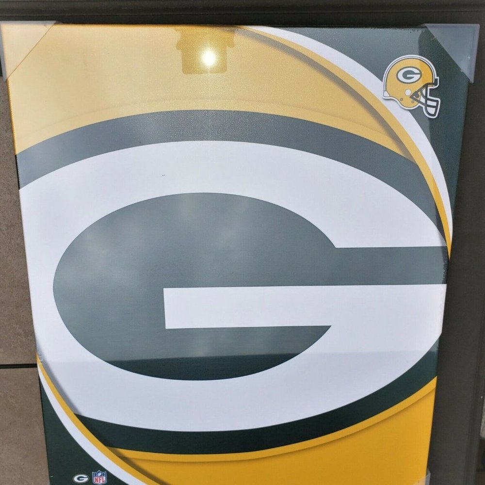 GREEN BAY PACKERS CANVAS TEAM LOGO ARTWORK-WALL